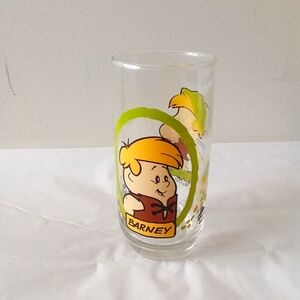 Vintage 1986 Pizza Hut The Flintstones Kids Barney 12 oz Glass Hanna Barbera